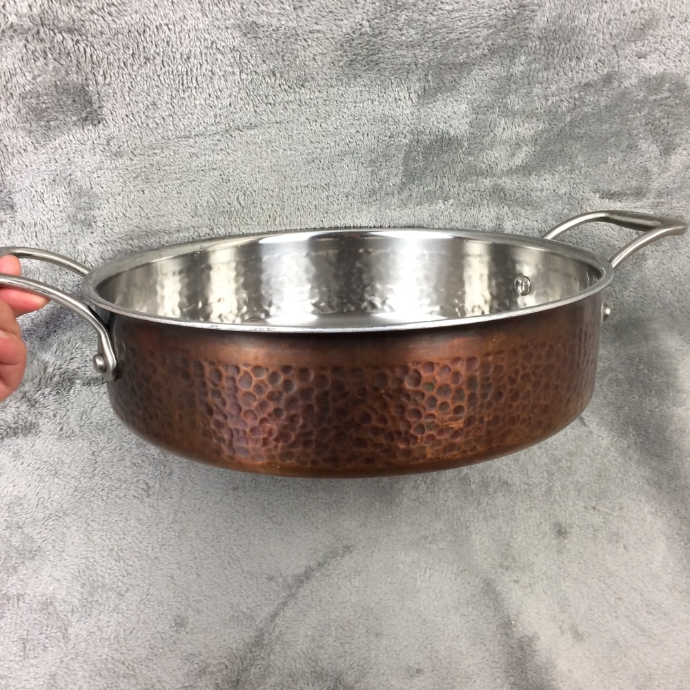 Lagostina 3.5L Hammered Copper Saucepan Stainless 26cm Casserole Cookware